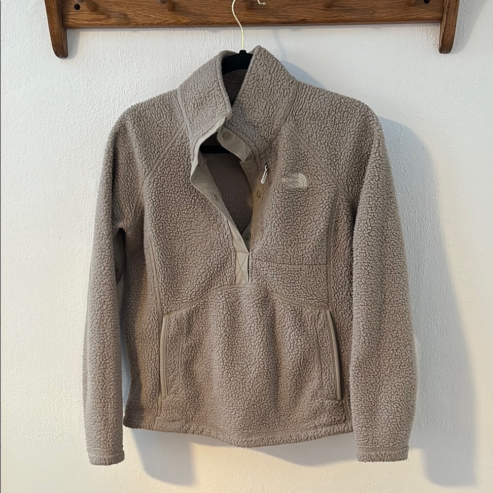 The North Face Tan Zip Up Fleece Jacket